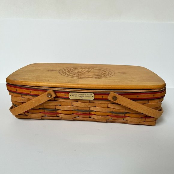 Longaberger 1996 National Sponsoring Award Basket Picnic Signed Hand Woven